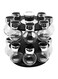 16-Piece Glass Spice Jar Set With Rack Silver/Clear/Black