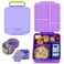 Eazy Kids Jumbo Bento Lunch Box w/ Thermos &amp; Sauce Jar- Purple