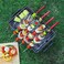 Royalford Bbq Square Skewers Set- Rf11680 Pack Of Six With Wooden Handle, Perfect For Indoor, Camping, Hiking And Other Outdoor