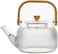 1Chase Borosilicate Stripe Glass Teapot With Infuser For Loose Leaf Tea, Blooming Tea, Flower Tea With Bamboo Handle, 1000 ml