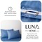Luna Home Premium 6 Piece King Size Duvet Cover Satin Stripe Solid Stone Blue