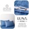 Luna Home Premium 6 Piece King Size Duvet Cover Satin Stripe Solid Stone Blue
