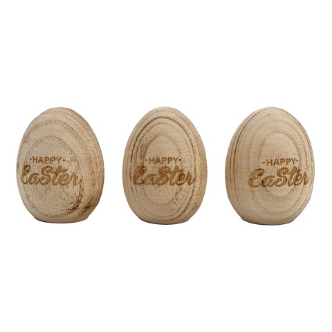 Easter Wooden Eggs 3Pcs/Box 9cm