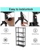 Vsell24&trade; Heavy Duty Foldable 5 Tier Shelf Storage Rack Black For Kitchen Bathroom Office Laundry Room Without Wheel 160x38x71cm