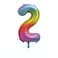 34" Giant  RAINBOW Number 2 FOIL Balloon