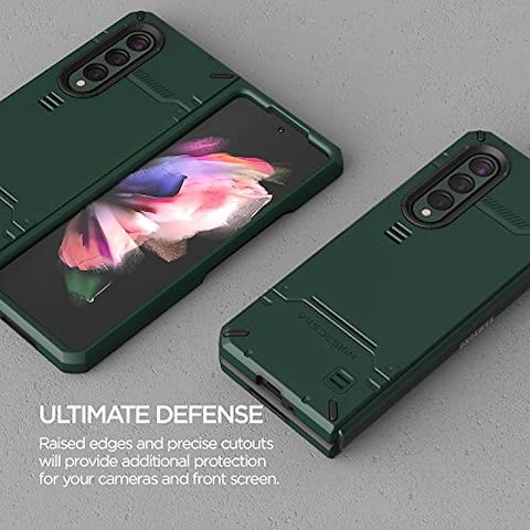 VRS Design Hard Drop Pro [Heat Dispersion Vents] designed for Samsung Galaxy Z Fold 3 5G case cover (2021) - Dark Green