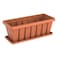 Cosmoplast Cedargrain Rectangular Planter With Tray Terracotta 24inch