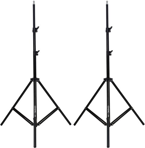 Coopic 2Pcs L-200 200cm/ 6.5 Feet Professional Heavy Duty Light Stands For Photography And Video Lighting