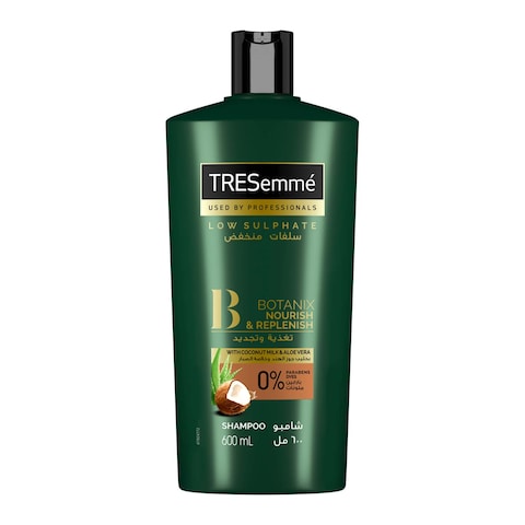 Tresemme Shampoo for Nourish and Replenish with Coconut Milk and Aloe Vera - 600 Ml