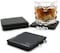 Lushh Natural Stone Square Slate Coaster for Drink Bar Kitchen Home, Handmade Natural Rough Edge, 6pcs Set 10x10 Cm