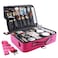 Generic-CK753 Large Capacity Makeup Brush Bag Case Cosmetic Pouch Storage Handle Organizer Travel,pink