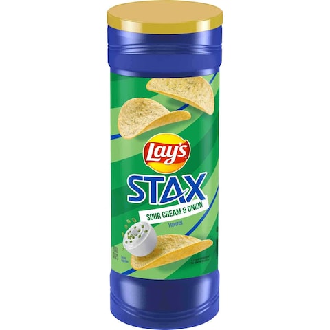 Lay&#39;s Stax Sour Cream and Onion Potato Chips 155g