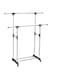 Metal Double Layer Cloth Rack Silver