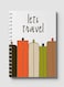 Lowha Spiral Notebook With 60 Sheets And Hard Paper Covers With Lets Travel Doodle Luggage Design, For Jotting Notes And Reminders, For Work, University, School