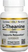 California Gold Nutrition L-Theanine, Alpha Wave, Supports Relaxation, Calm Focus, 200mg, 60 Veggie Capsules