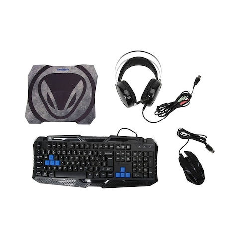 Snakebyte Gaming Keyboard and Mouse With Headset Combo Black