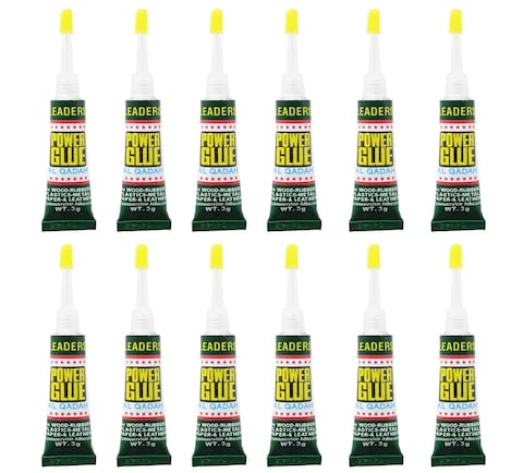 Super Glue 2.5g per Tube - Fast Dry Instant Bonding - Strong Adhesion Liquid Glue with Precision Applicator - Pack of 12