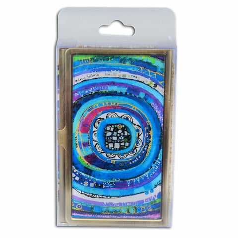 Biggdesign Evil Eye Metal Cover Card Holder, Colorful Design, Minimal Size, Metal Card Holder, Security Lock,