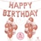 Party Propz 25Pcs Rose Gold Happy Birthday Foil Balloon, Confetti And Metallic Balloons Combo For Birthday Decoration Items For Girls