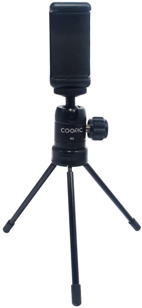 Coopic Tr-08 Max Height 135mm Mini Metal Tripod With M2 Ball Head And Mobile Holder For DSLR Cameras And Video Cameras