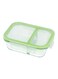 Royalford Borosilicate Rectangular Glass Airtight Food Container Clear/Pink 0.65L