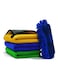 Marrkhor Microfiber Towels Car Drying Towel (3+1) Set (40X40 Cm) Microfibre Cleaning Cloth For Cars With Washing Sponge, Multicolour