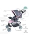 Moon Trek New Born One Hand Fold Multi Position Recline Stroller, Two Tray, Large Canopy And Shopping Basket - Pink Fashion Stripe