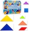 Sky-Touch Early Development Tangram Pattern Puzzles Set, Wooden Puzzle Blocks Colorful Tangram Sorting, Stacking Games Montessori Educational Toys, 60 Design Cards With 120 Pattern Jigsaw Puzzle