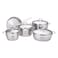 Avci Home Maker Astre Stainless Steel Cookware Set Silver 9 PCS