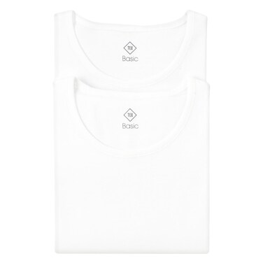 TEX Basic Round Neck T-Shirt Size 4 2 Pieces White