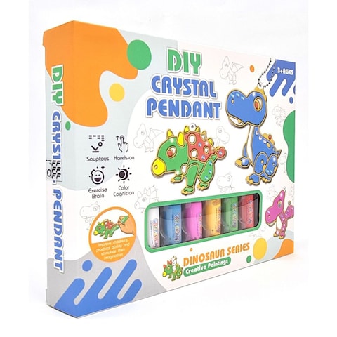 FITTO Window Art Paint for Kids - 6pcs Non-Toxic Paint with Reusable Stencils and Brushes for Creative Fun, Dinosaur