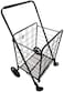 Upspirit Fold-Able Shopping Trolley Push Cart With Wheels,Folding Collapsible Grocery Storage Cart, Hand Cart For Daily Use,Black 80Kg Max Load