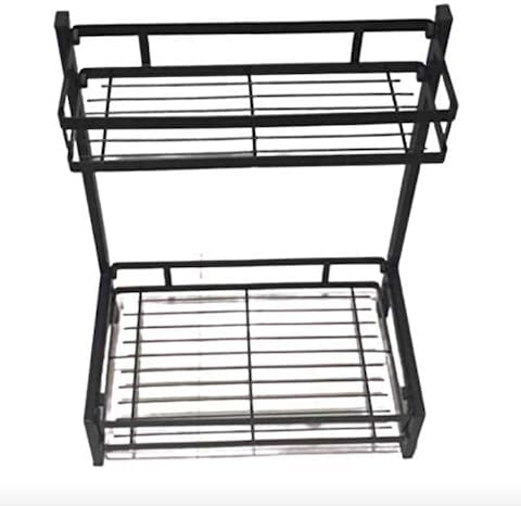 Generic Multi-Function Kitchen Storage Rack For Multipurpose Usage-Spices Storage, Kitchen Utensils Storage, Toilet Accessories Storage, Etc. (2-Tier)