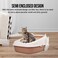 Cat litter box with scoop, Semi-enclosed cat litter basin high fenced and detachable cat toilet, Anti-splashing, Easy to clean prevent sand leakage and reduce bacteria (Chocolate Color) 44 cm L