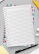 Lowha Spiral Notebook With 60 Sheets And Hard Paper Covers With Seamlesss Circles Design, For Jotting Notes And Reminders, For Work, University, School