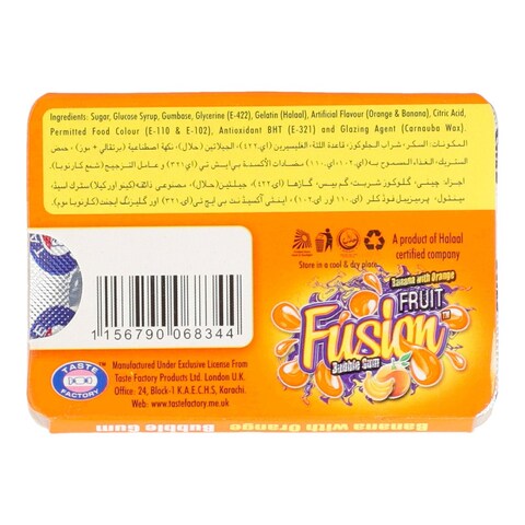 Fusion Fruit Bubble Gum Banana With Orange 16 gr