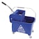 Heavy Duty &amp; Commercial Janitorial Cart / Wringer on Wheels for Home &amp; Industrial Cleaning - Commercial Mop Bucket for Business, Blue