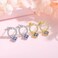 Golden-Toned 925 Sterling Silver Hoop Earrings with Blue Crystal Flower Charms