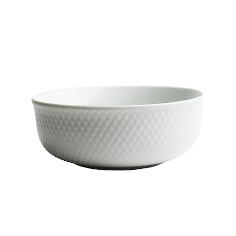 PORCELAIN EMBOSSED BOWL 15CM WHITE