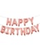 13-Piece 16inch Rose Gold Letter Happy Birthday Decorative Foil Balloon Banner