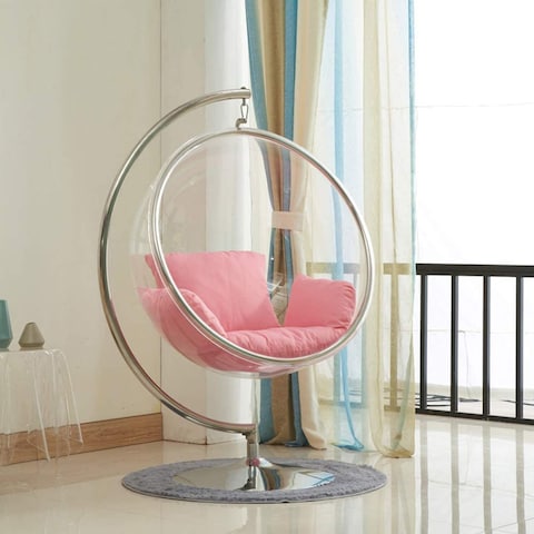 Yulan Transparent Bubble Chair Glass Cradle Hanging Basket Chair Indoor Balcony Home Hemisphere Chair Space Chair Swing Chair JHA-1780-780