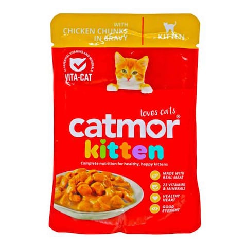 Catmor Chicken Chunks In Gravy Wet Cat Food For Kitten 85g