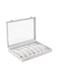 Generic Flannelette Glass Plate Jewellery Box Grey 35x24centimeter