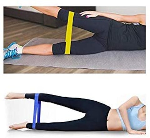 Generic Set Of 5 Loops Exercise Resistance Bands For Home Workout, Pilates, Yoga, Rehab, Physical Therapy With Carry Bag