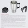 Fitto 12V Car Heating Cup, Heated Mug, 450ml, Stainless Steel, Travel, Electric Coffee Cup, Insulated Thermos Mug