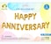 Party Time 1 Set of 16inches Gold Happy Anniversary Foil Balloon For Anniversary Party Decoration, Banner Backdrop for Anniversary Celebration - Valentine's Day Party Supplies