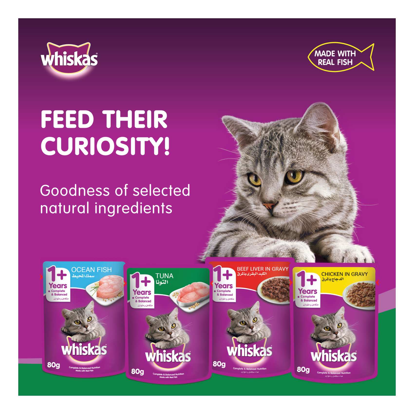 Whiskas Wet Cat Food Tuna 80g Pack of 4