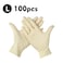 Generic-(L)100 Pcs/Disposable Gloves Thick Powder-Free Rubber Latex Stretchy Gloves Sterile Food Safe Grade for Home Food Laboratory Use