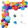 Party Time Rainbow Party Balloons Garland Kit, 114 Pack Assorted Multicolor Latex Balloon With Confetti Balloons for Carnival Circus Fiesta Wedding Birthday Party Decorations - Party Supplies