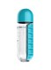 Generic Water Bottle With Pill Organizer Blue/Clear 23X7.5cm